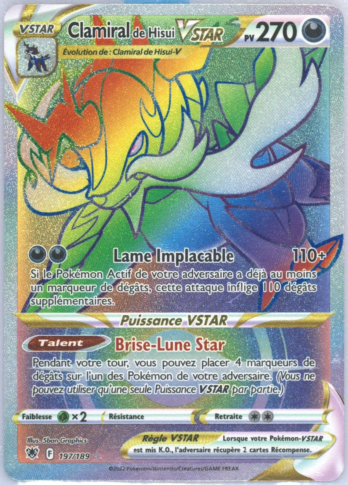Full Art/Clamiral de Hisui Vstar French-Secret (197) 2022 Pokemon Sword & Shield Astral Radiance