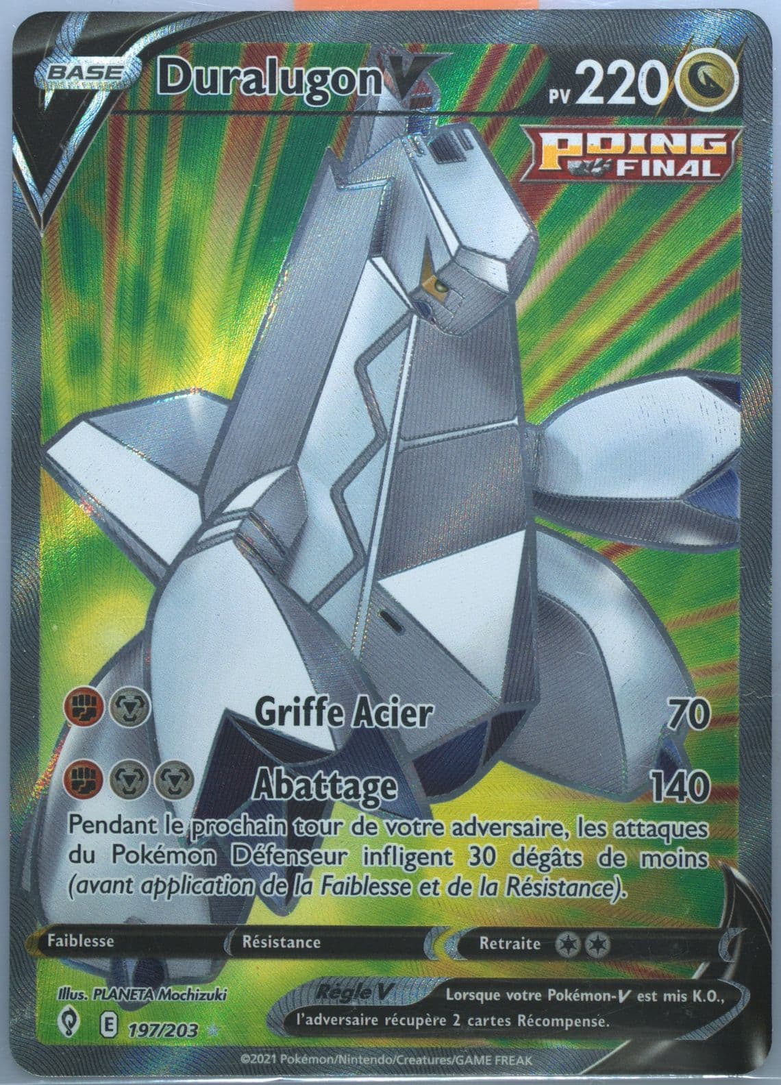 Full Art/Duralugon V French (197) 2021 Pokemon Sword & Shield Evolving Skies