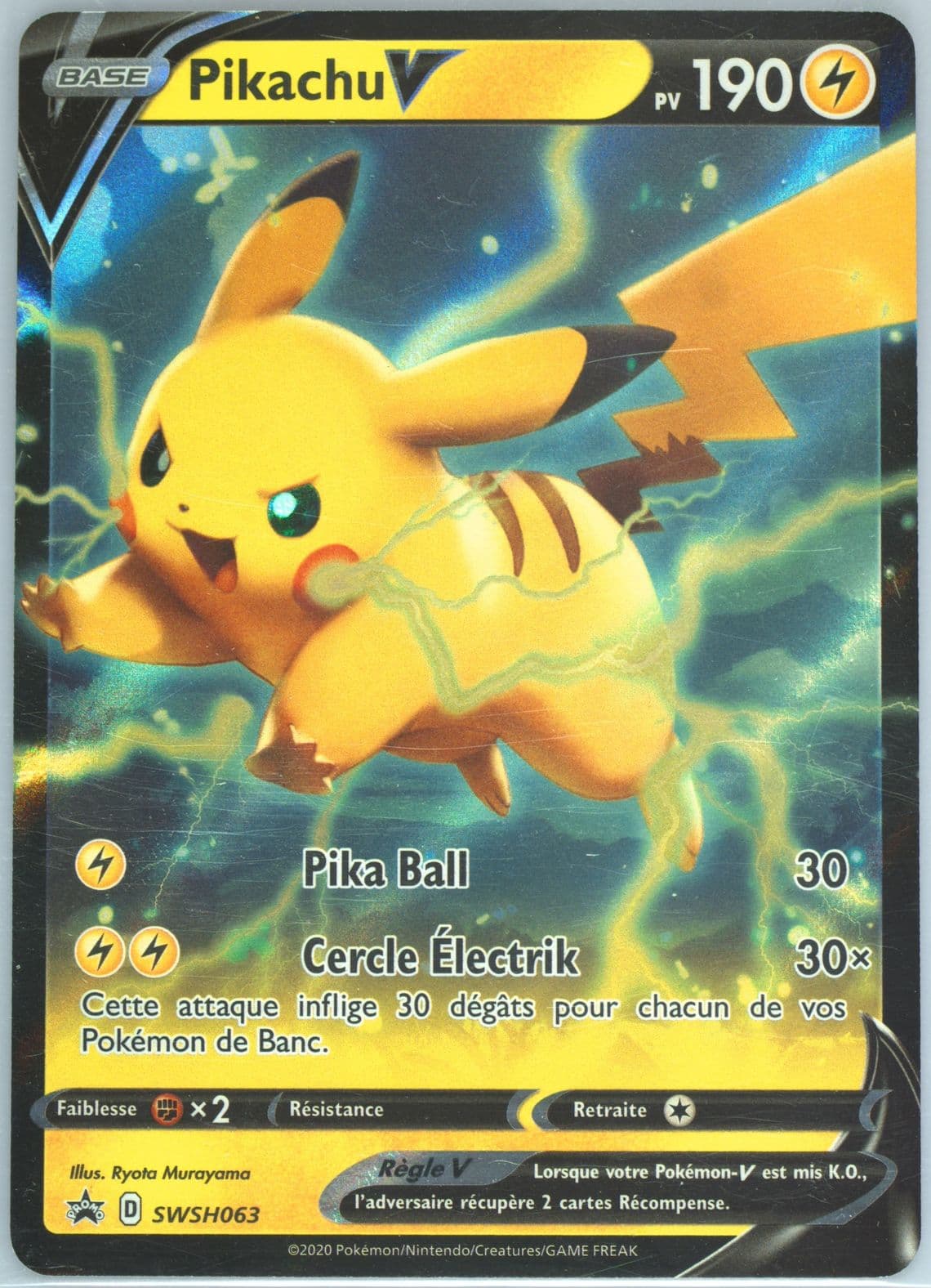 Pikachu V V Powers Tins-French (063) 2020 Pokemon Swsh Black Star Promo