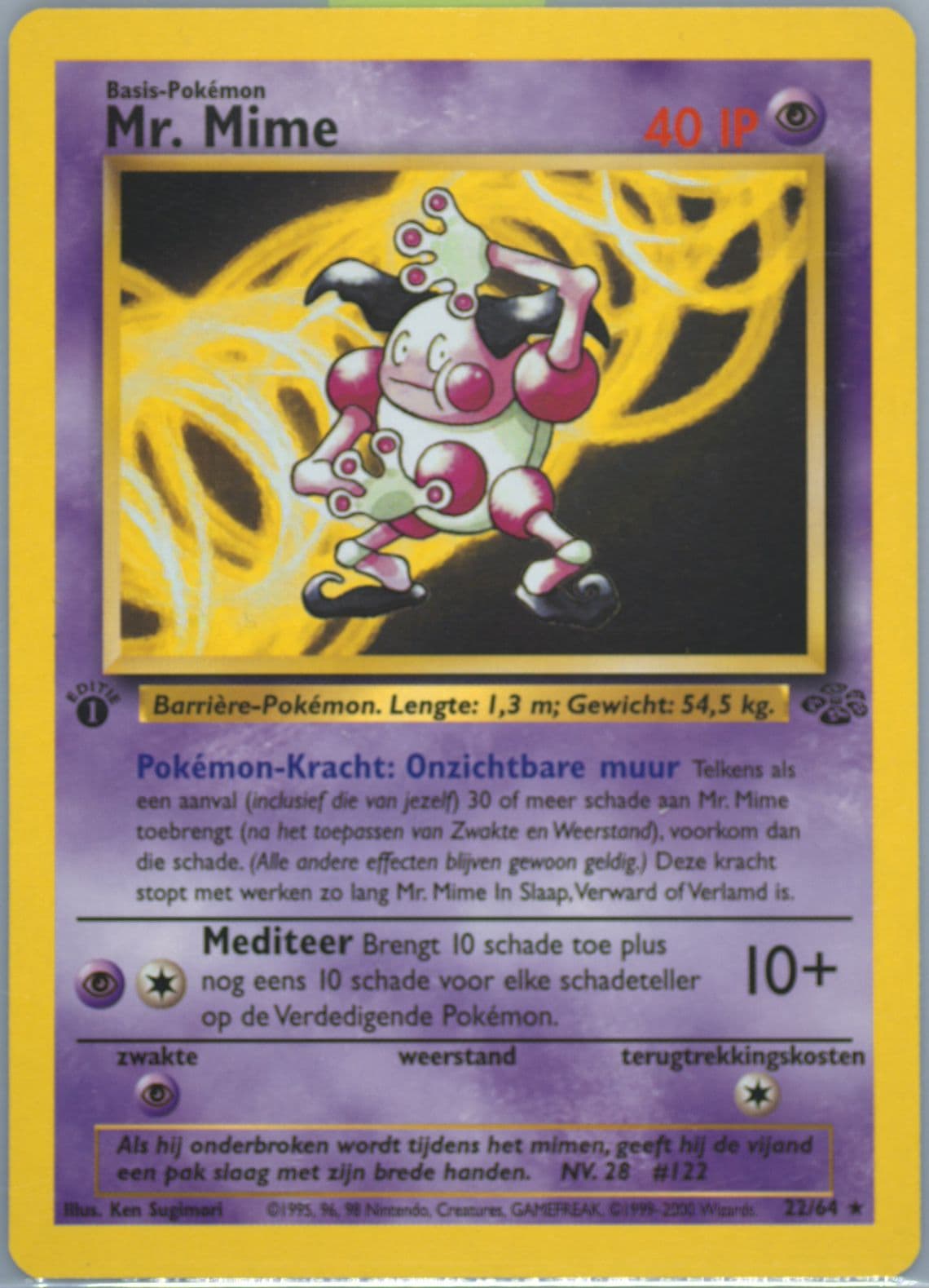 Mr. Mime 1st Edition (22) 2000 Pokemon Dutch Jungle