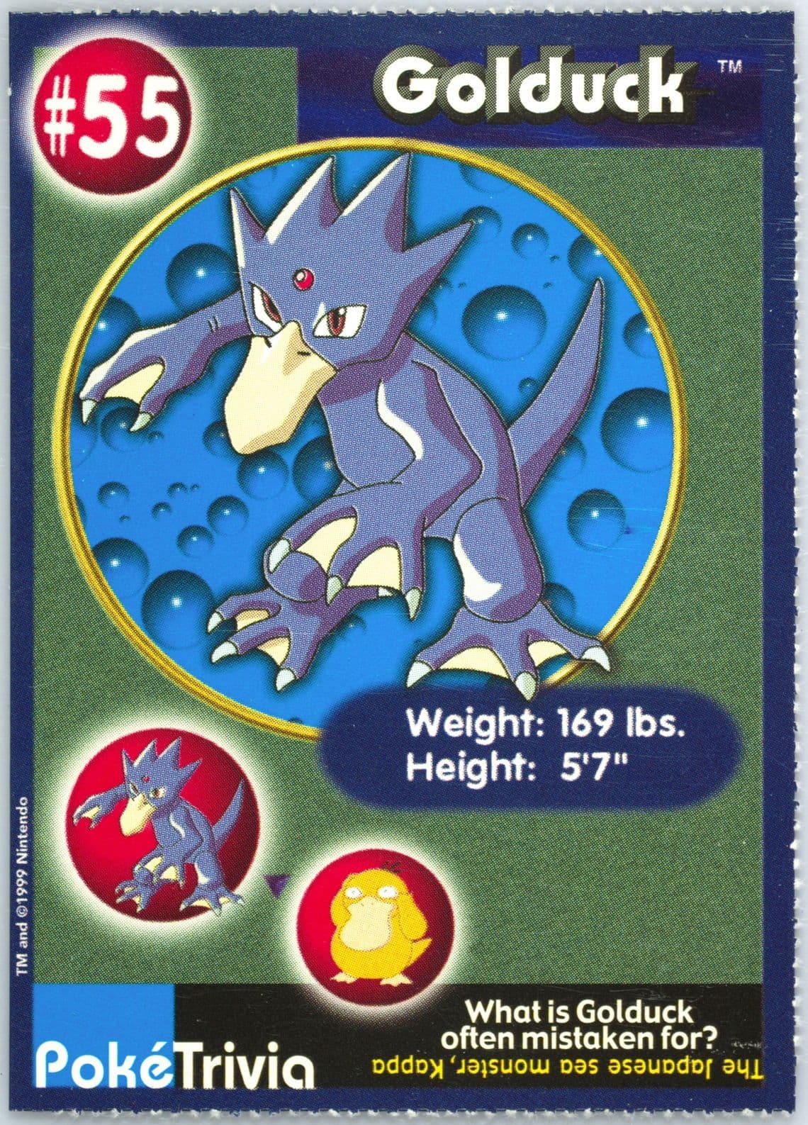 Golduck Perforated (55) 1999 Pokemon Burger King