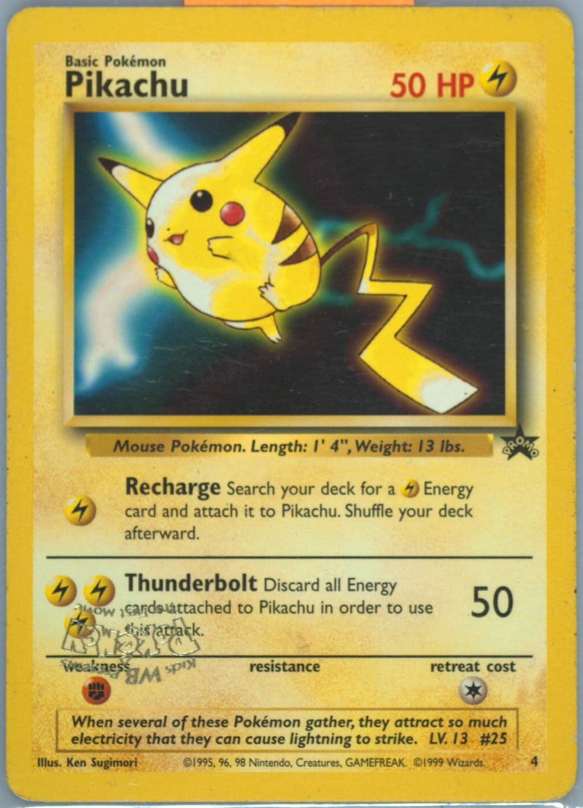 Pikachu Movie Promo-Inverted Stamp (4) 1999 Pokemon Game Movie
