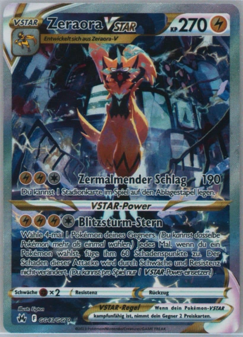 Full Art/Zeraora Vstar German (GG43) 2023 Pokemon Sword and Shield Crown Zenith