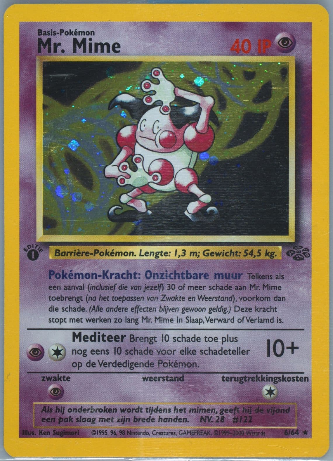 Mr. Mime-Holo 1st Edition (6) 2000 Pokemon Dutch Jungle
