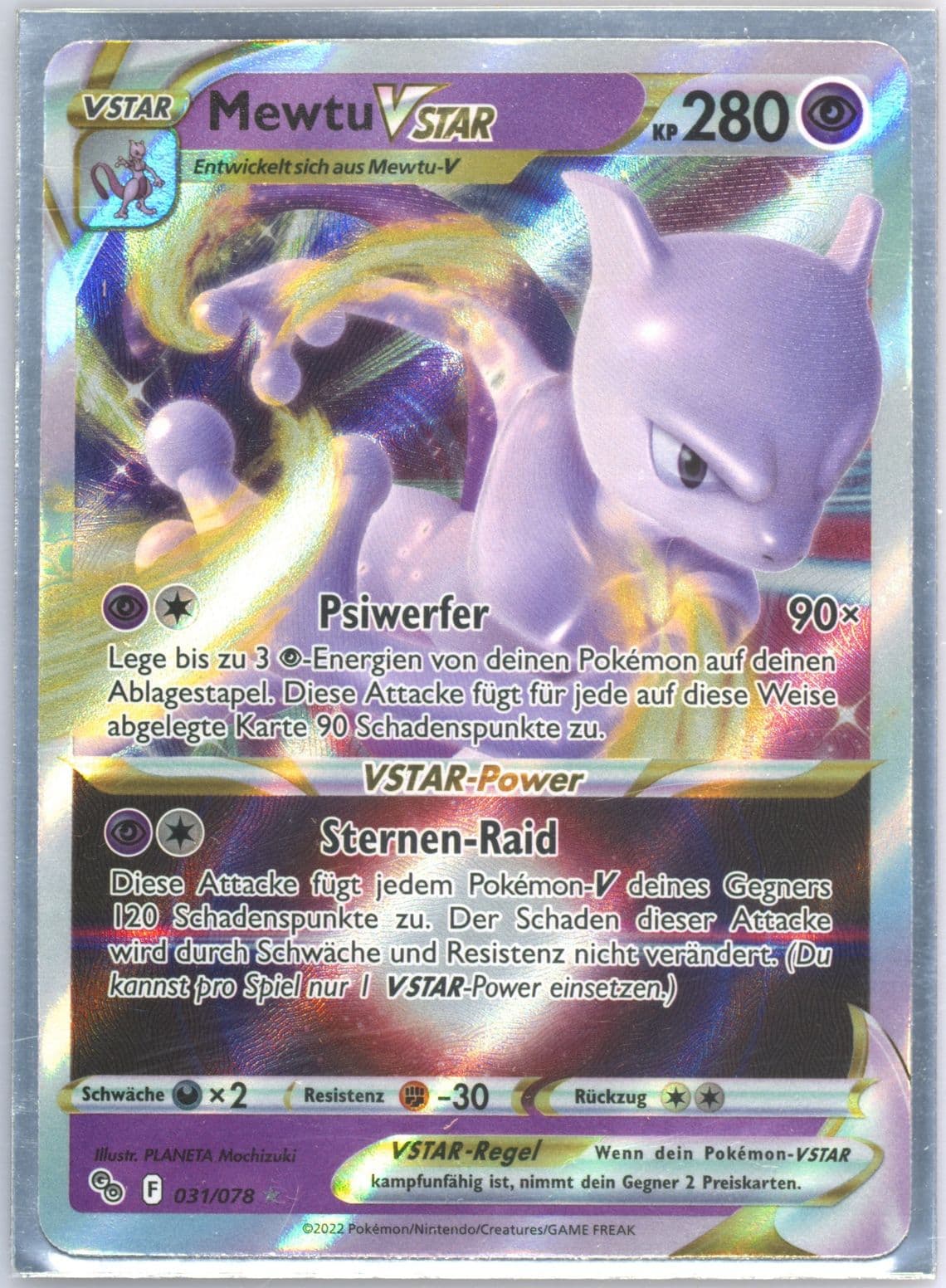 Mewtu Vstar German (031) 2022 Pokemon Go