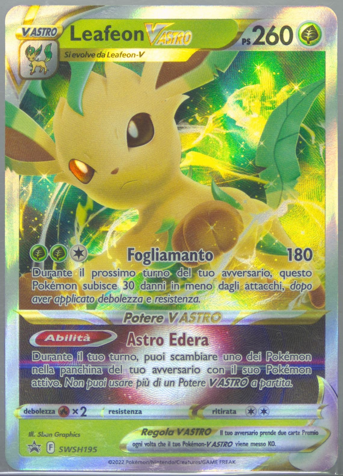 Leafeon Vastro Leafeon Vstar Special Collection-Italian (195) 2022 Pokemon Swsh Black Star Promo