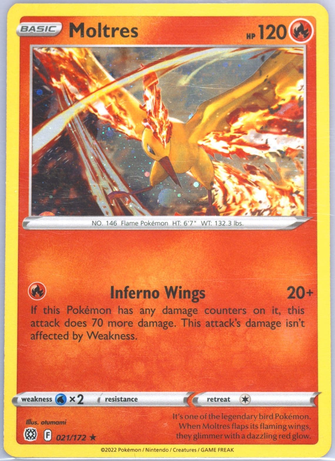 Moltres-Holo (021) 2023 Pokemon Sword and Shield Silver Tempest Two Pack Blister