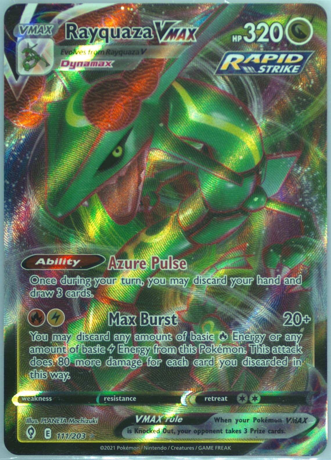 Full Art/Rayquaza Vmax Inverted Back (111) 2021 Pokemon Sword & Shield Evolving Skies