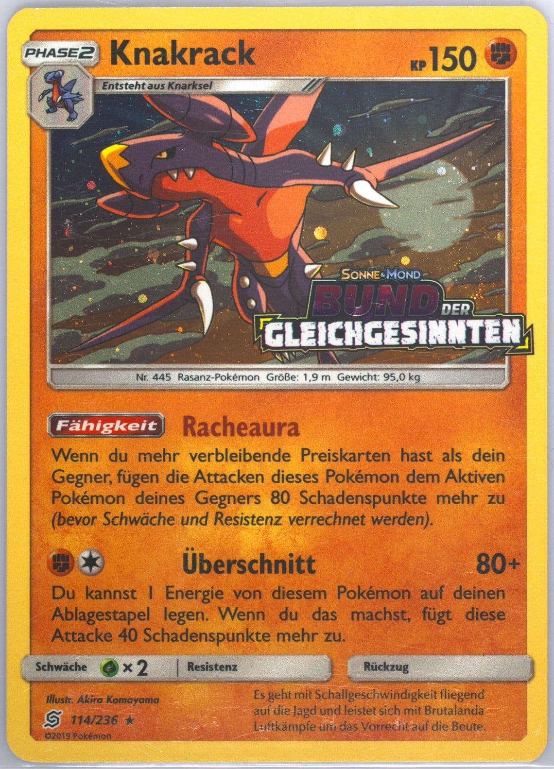 Knakrack-Holo Cosmos-German (114) 2019 Pokemon Sun & Moon Unified Minds