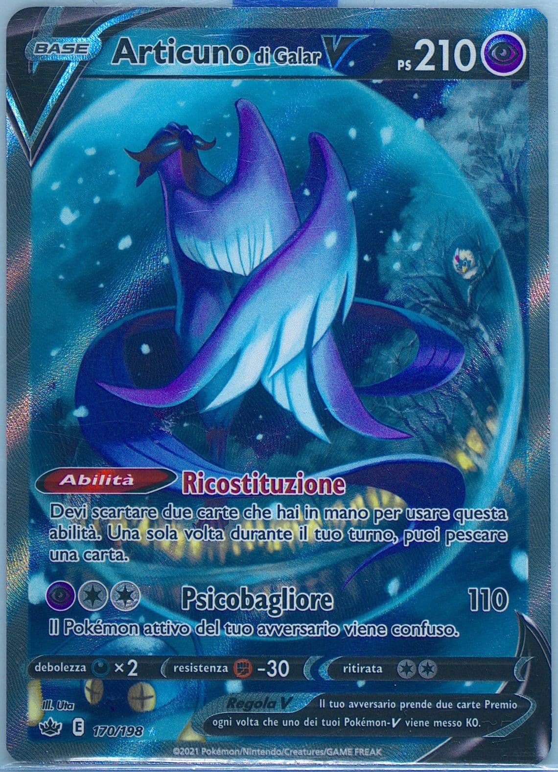 Full Art/Articuno DI Galar V Italian (170) 2021 Pokemon Sword & Shield Chilling Reign