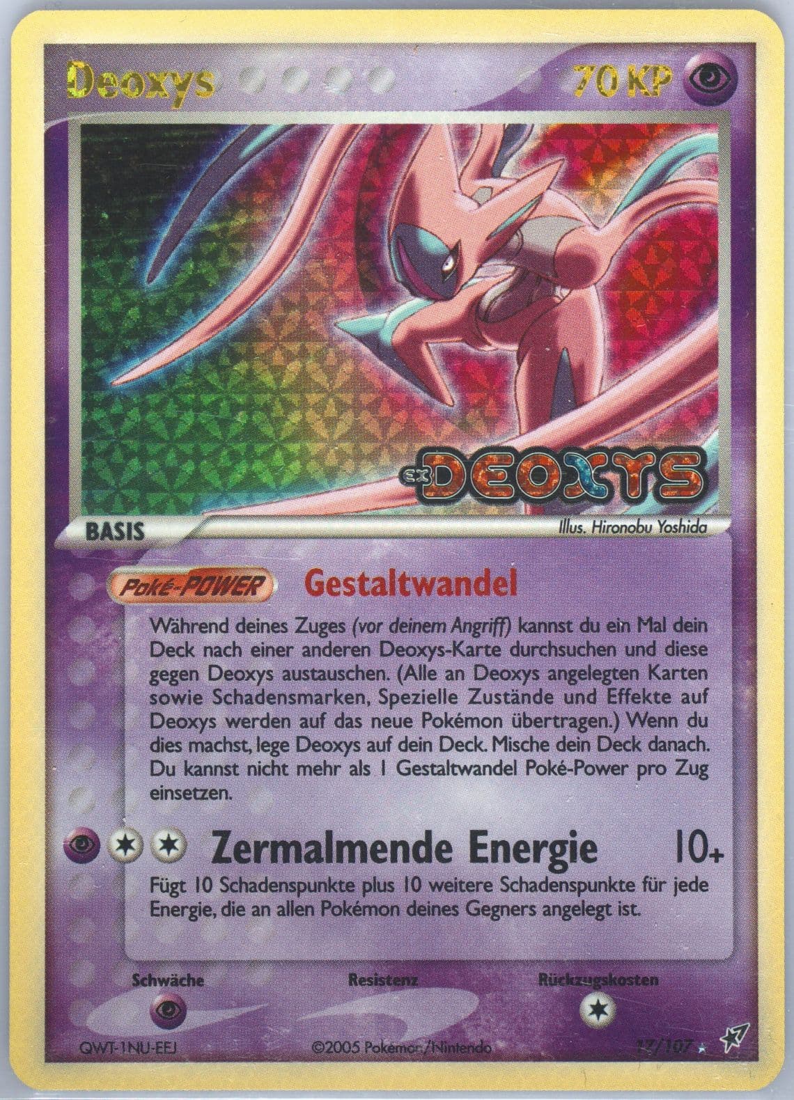 Deoxys-Reverse Foil German (17) 2005 Pokemon EX Deoxys