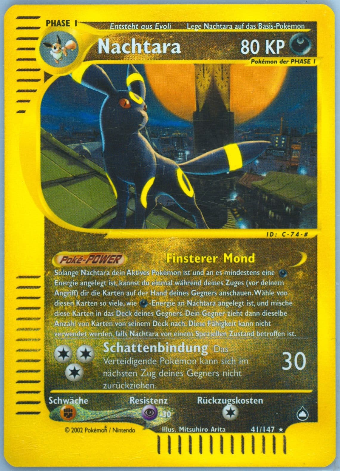 Nachtara-Reverse Foil German (41) 2003 Pokemon Aquapolis