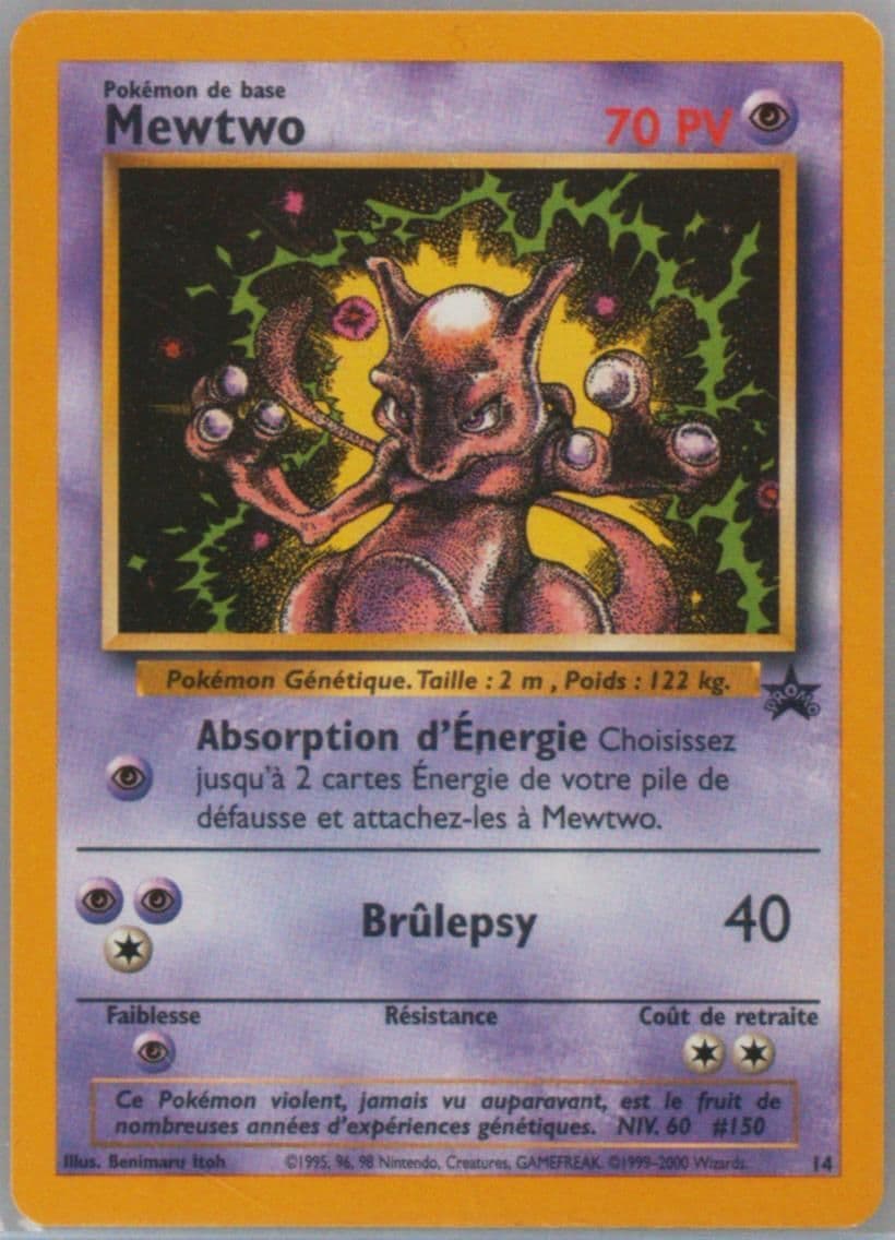 Mewtwo French (14) 2000 Pokemon Promo Black Star