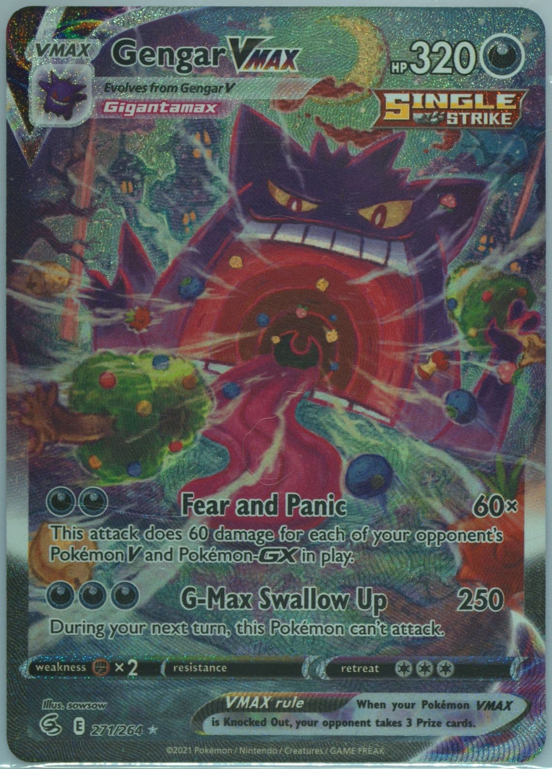 Full Art/Gengar Vmax Portuguese-Secret (271) 2021 Pokemon Sword & Shield Fusion Strike