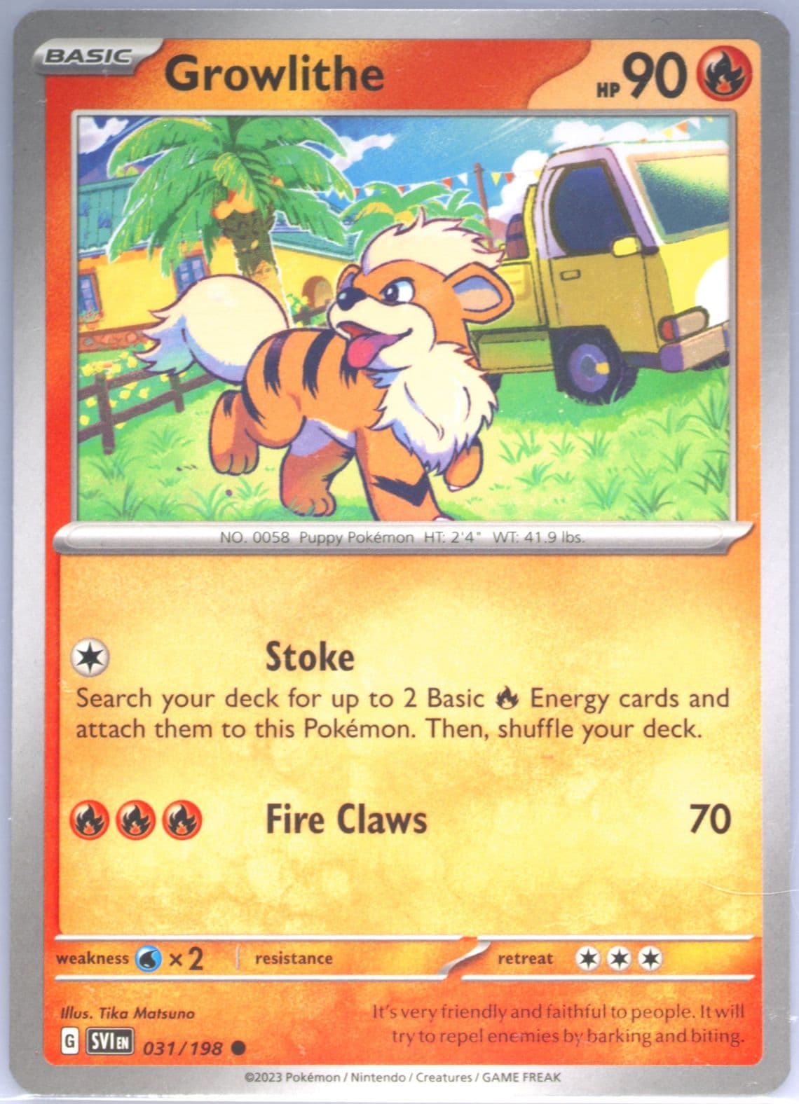 Growlithe (031) 2023 Pokemon Svi EN-Scarlet & Violet