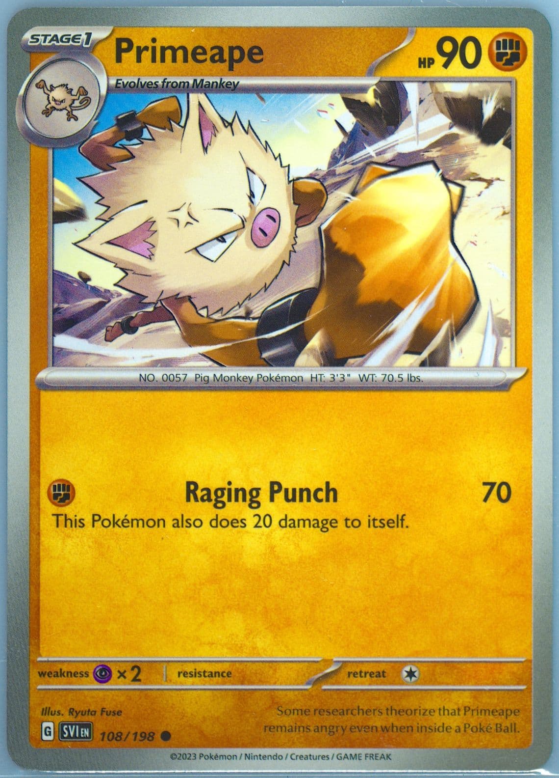 Primeape (108) 2023 Pokemon Svi EN-Scarlet & Violet