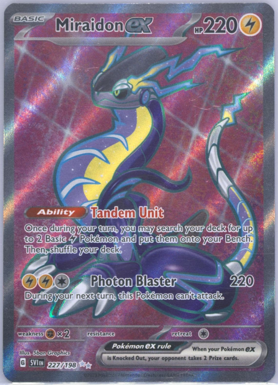 Miraidon EX Ultra Rare (227) 2023 Pokemon Svi EN-Scarlet & Violet