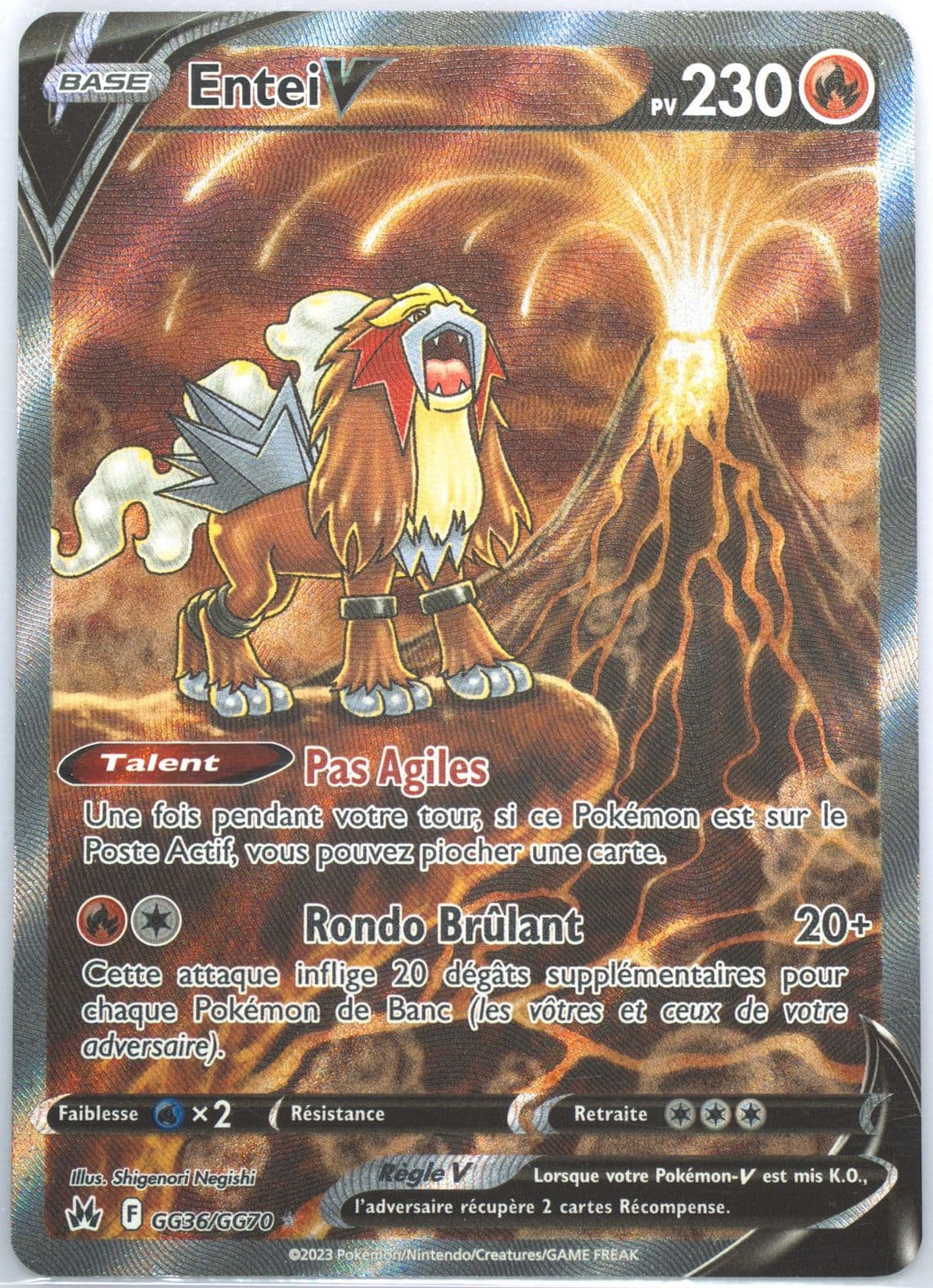 Full Art/Entei V French (GG36) 2023 Pokemon Sword and Shield Crown Zenith