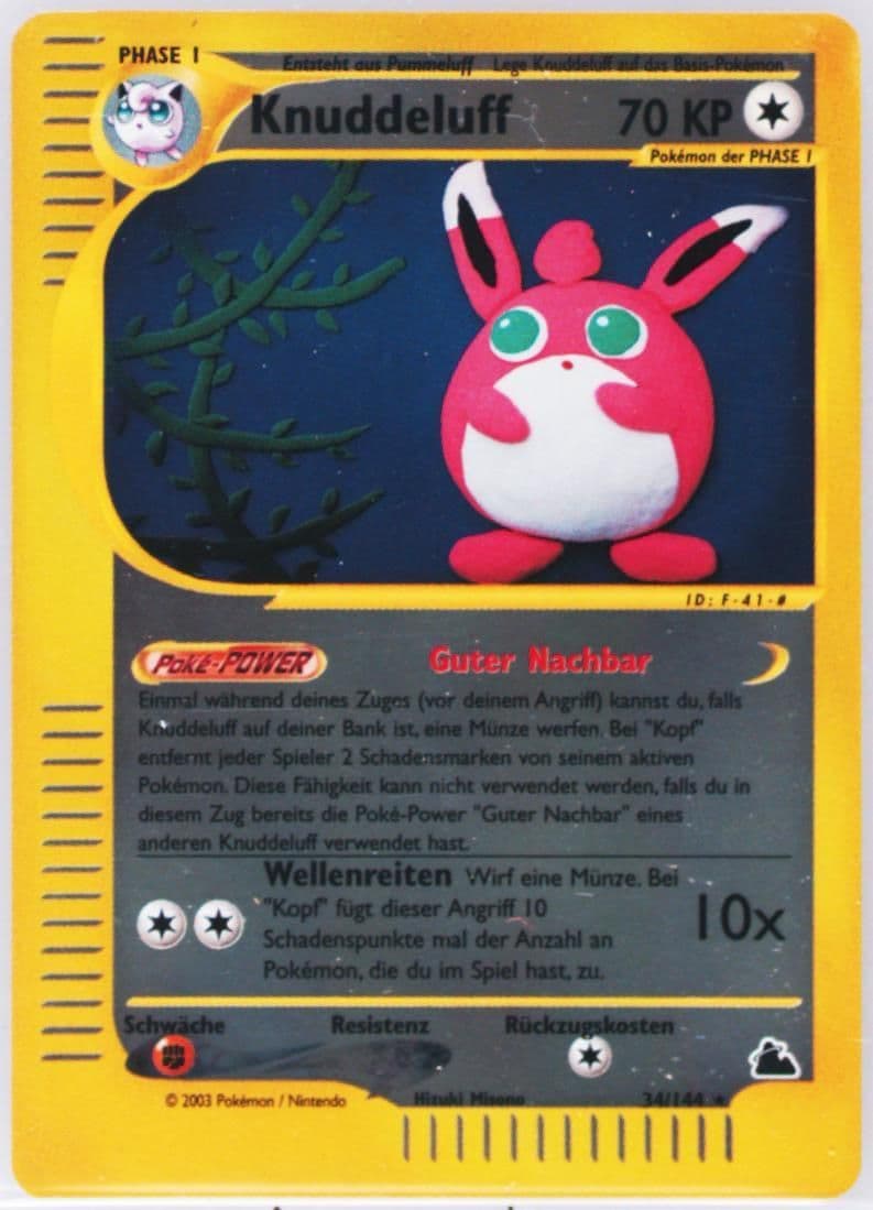 Knuddeluff-Reverse Foil German (34) 2003 Pokemon Skyridge