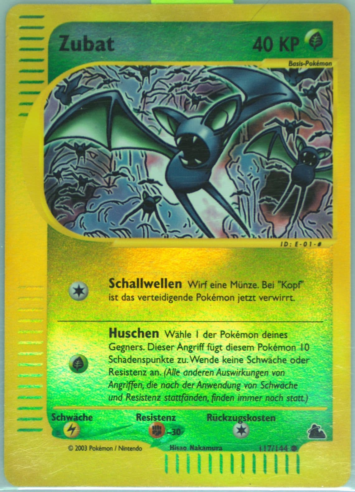 Zubat-Reverse Foil German (117) 2003 Pokemon Skyridge