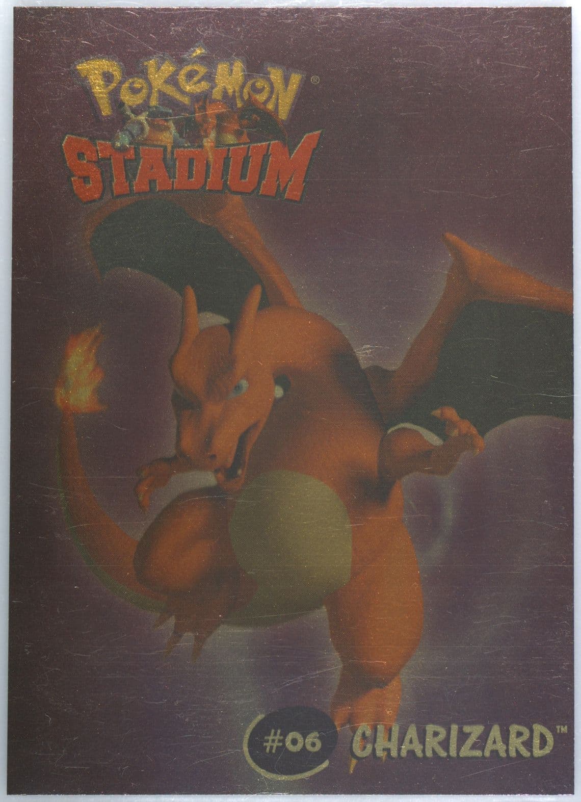 Charizard Gold (2) 2000 Danone Pokemon Stadium Tip Shiny