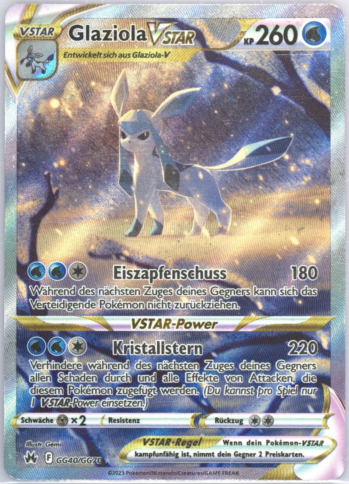 Full Art/Glaziola Vstar German (GG40) 2023 Pokemon Sword and Shield Crown Zenith
