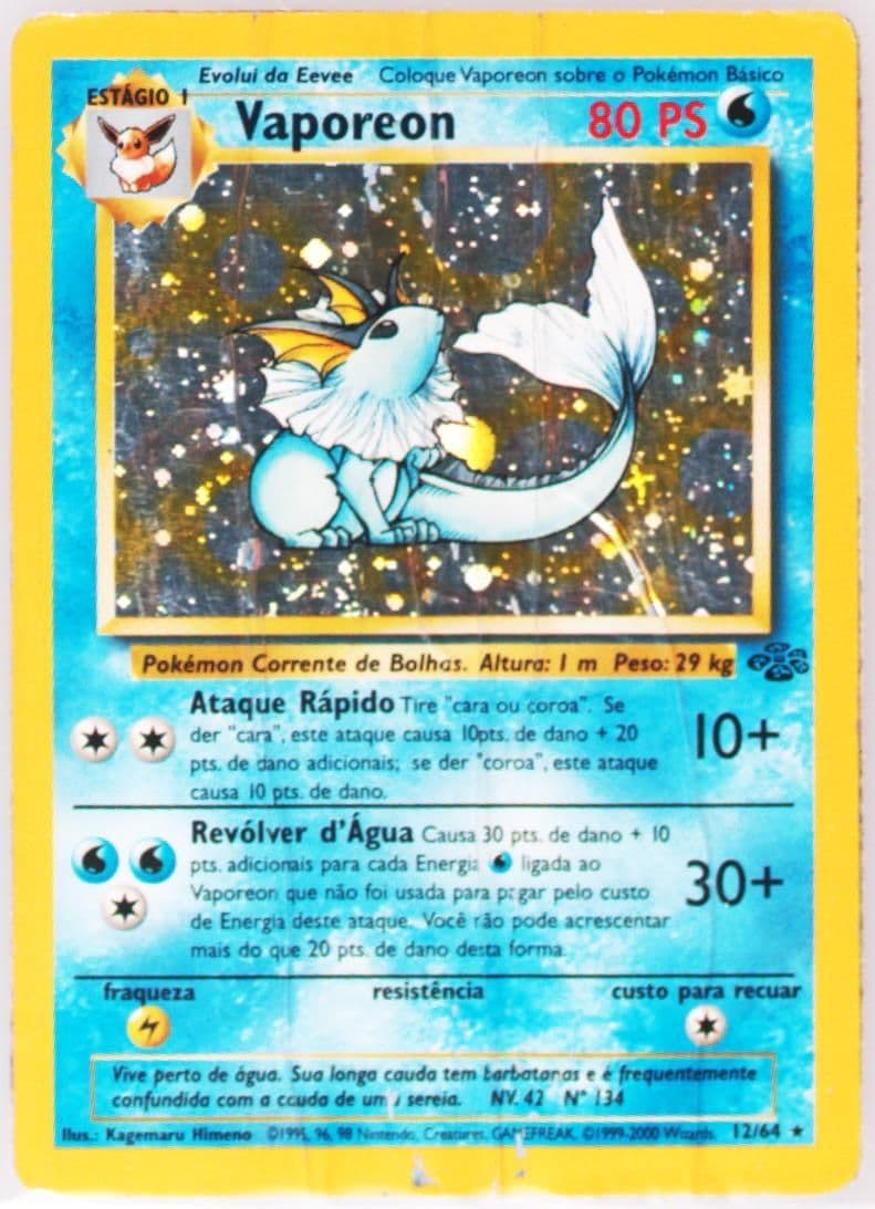 Vaporeon-Holo (12) 2000 Pokemon Portuguese Jungle