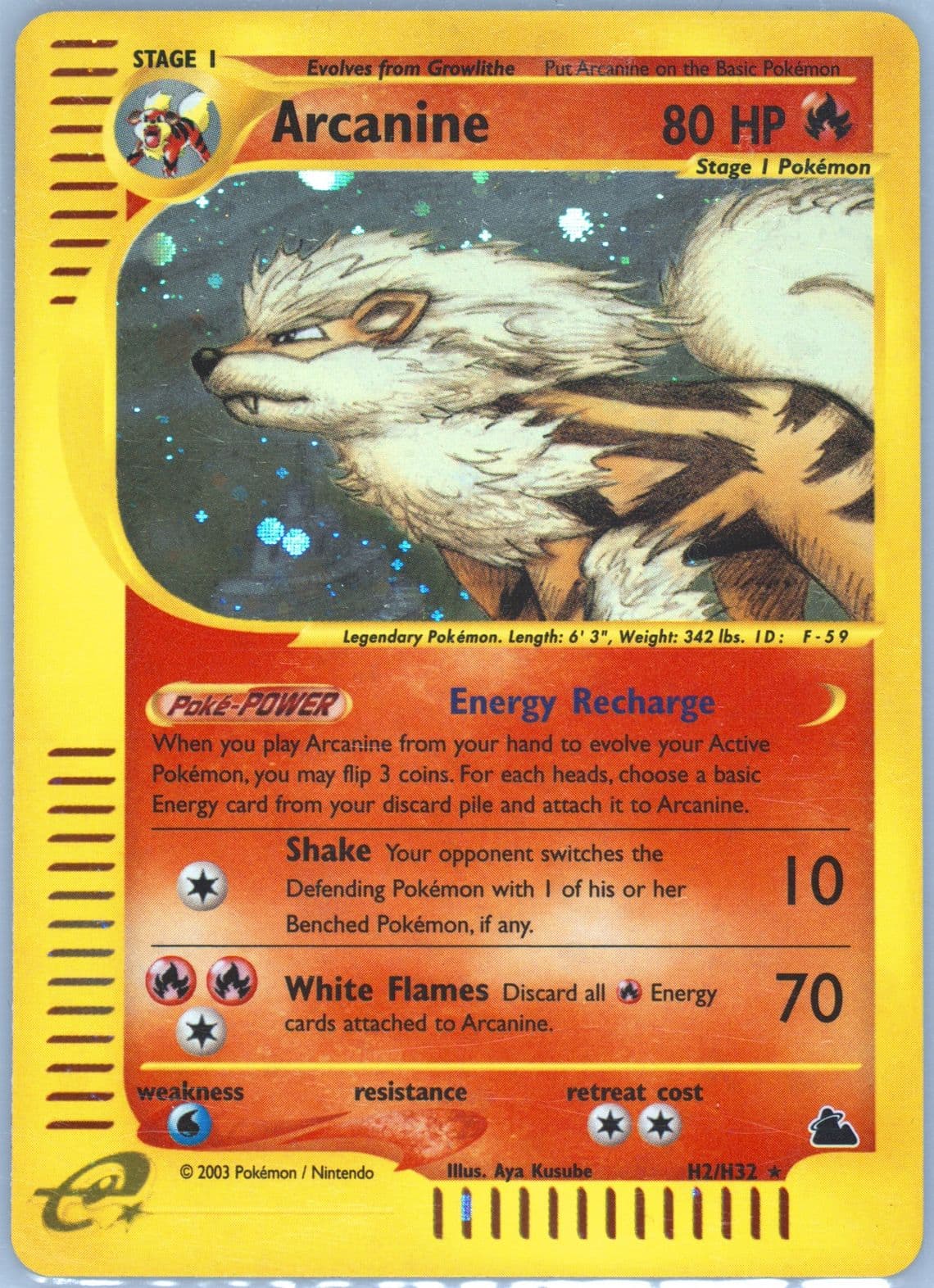 Arcanine-Holo (H2) 2003 Pokemon Skyridge