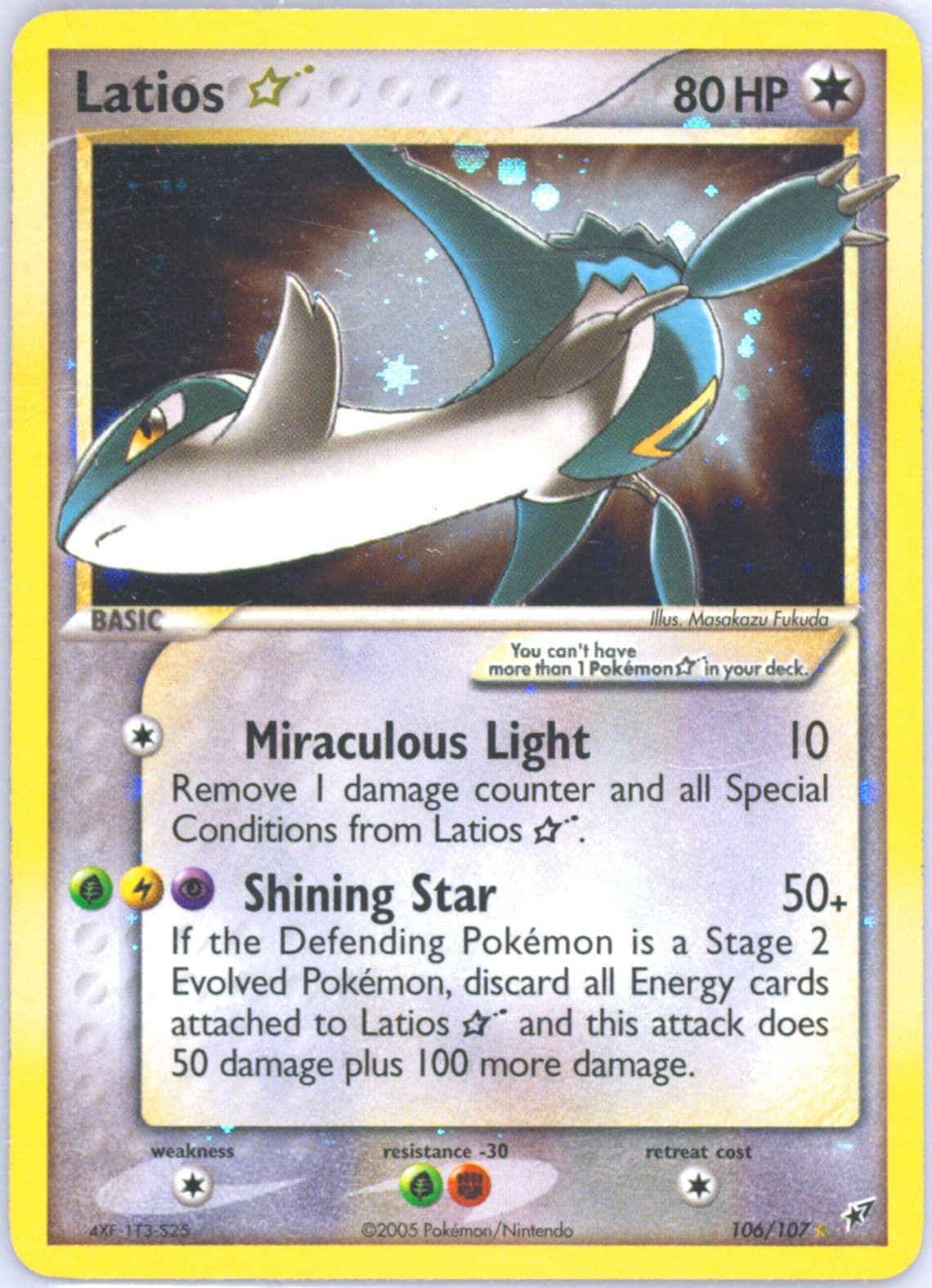 Latios-Holo Gold Star (106) 2005 Pokemon EX Deoxys