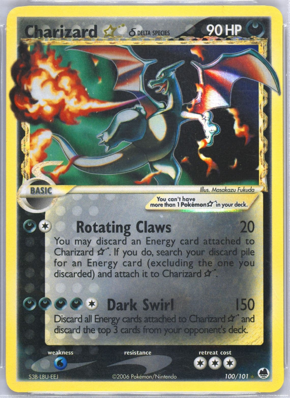 Charizard-Holo Gold Star (100) 2006 Pokemon EX Dragon Frontiers