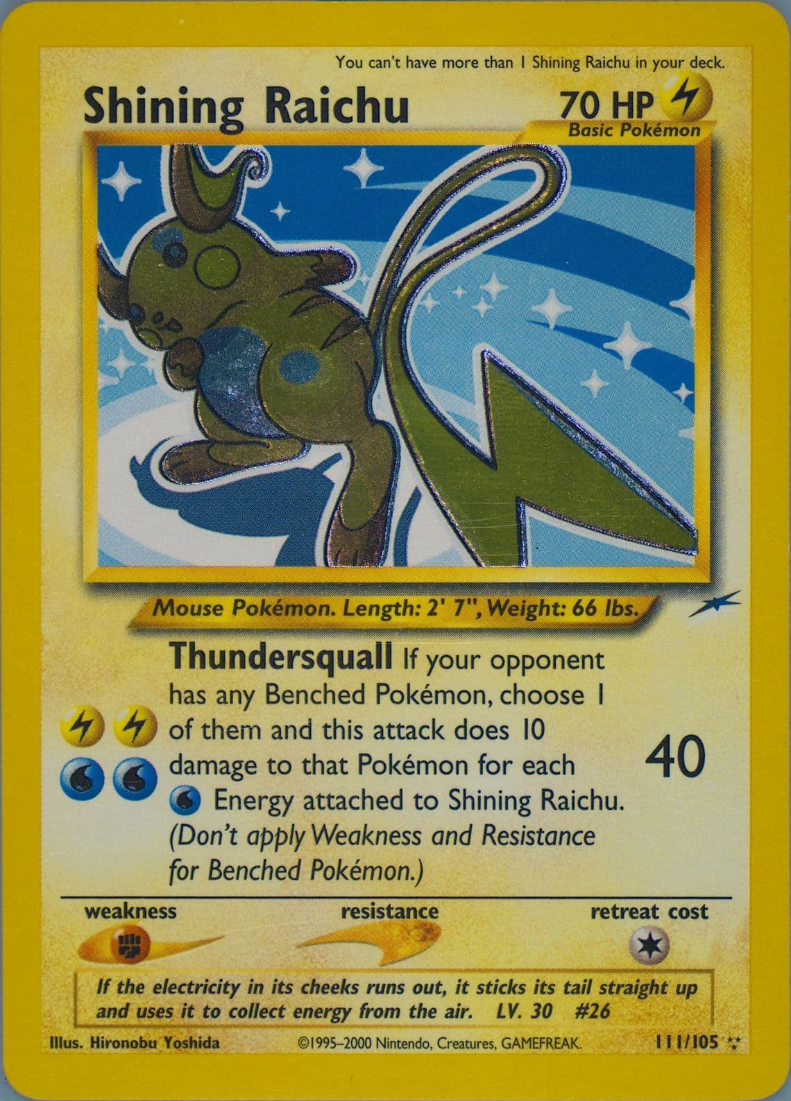 Shining Raichu (111) 2002 Pokemon Neo Destiny