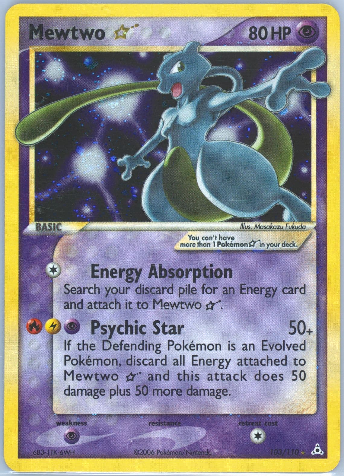 Mewtwo-Holo Gold Star (103) 2006 Pokemon EX Holon Phantoms