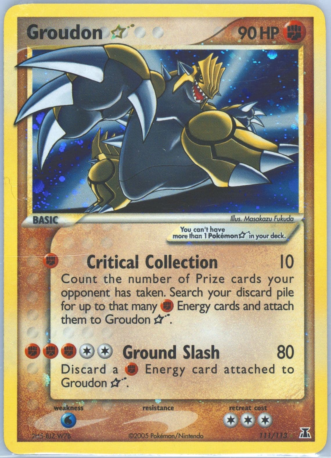 Groudon-Holo Gold Star (111) 2005 Pokemon EX Delta Species