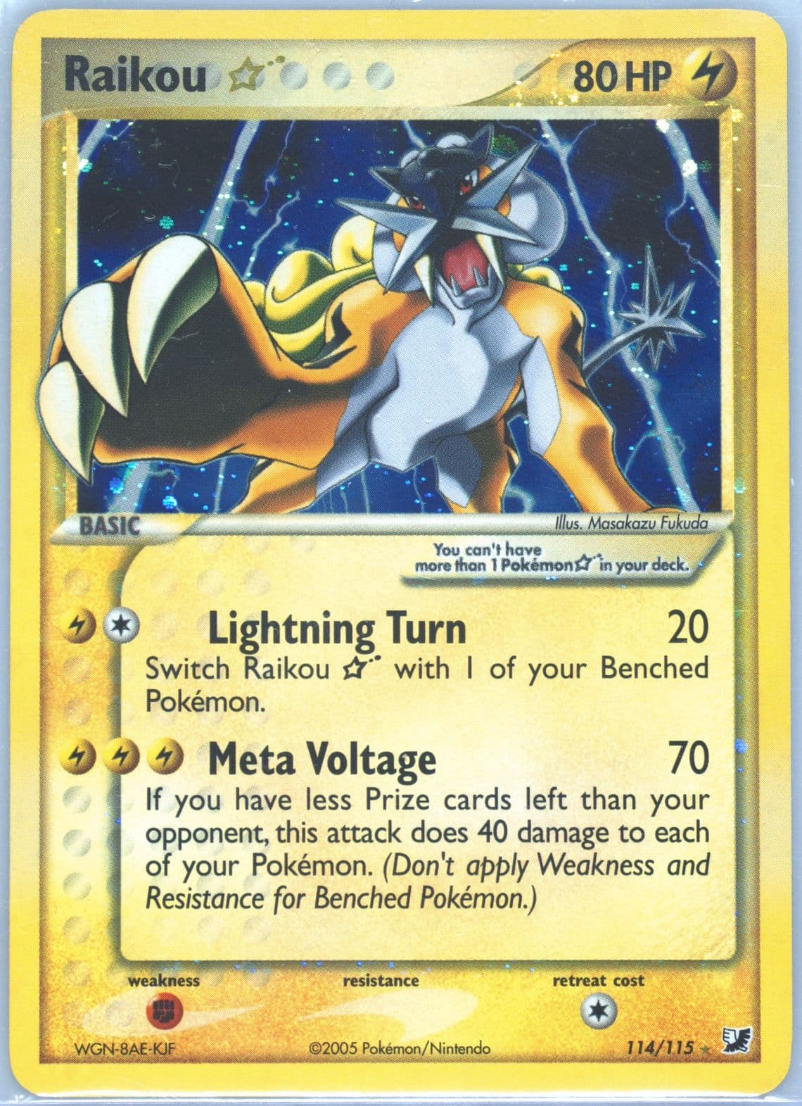 Raikou-Holo Gold Star (114) 2005 Pokemon EX Unseen Forces