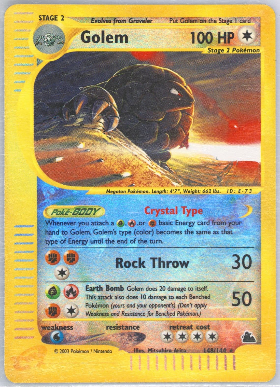 Golem-Reverse Foil (148) 2003 Pokemon Skyridge