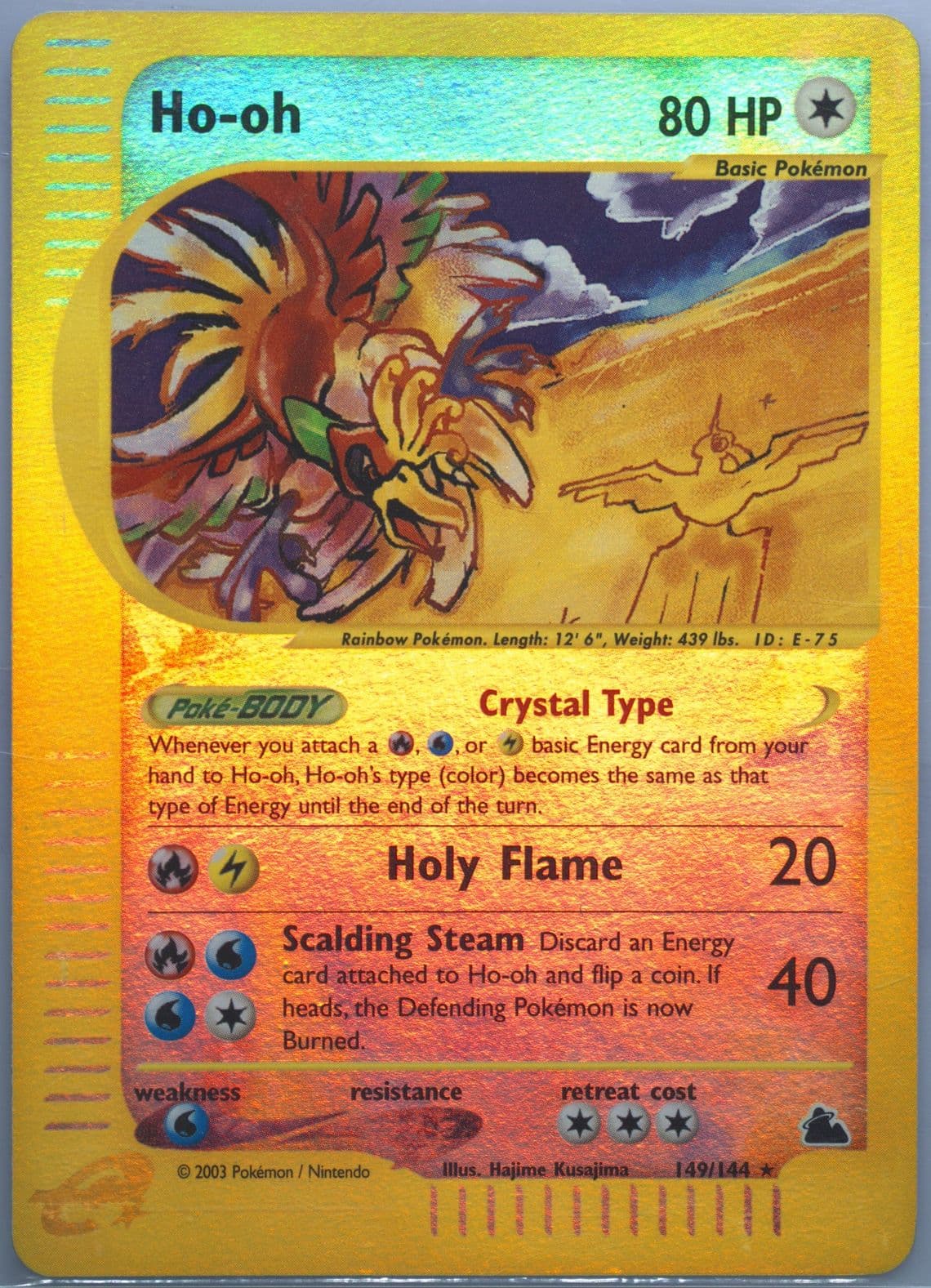 HO-Oh-Reverse Foil (149) 2003 Pokemon Skyridge