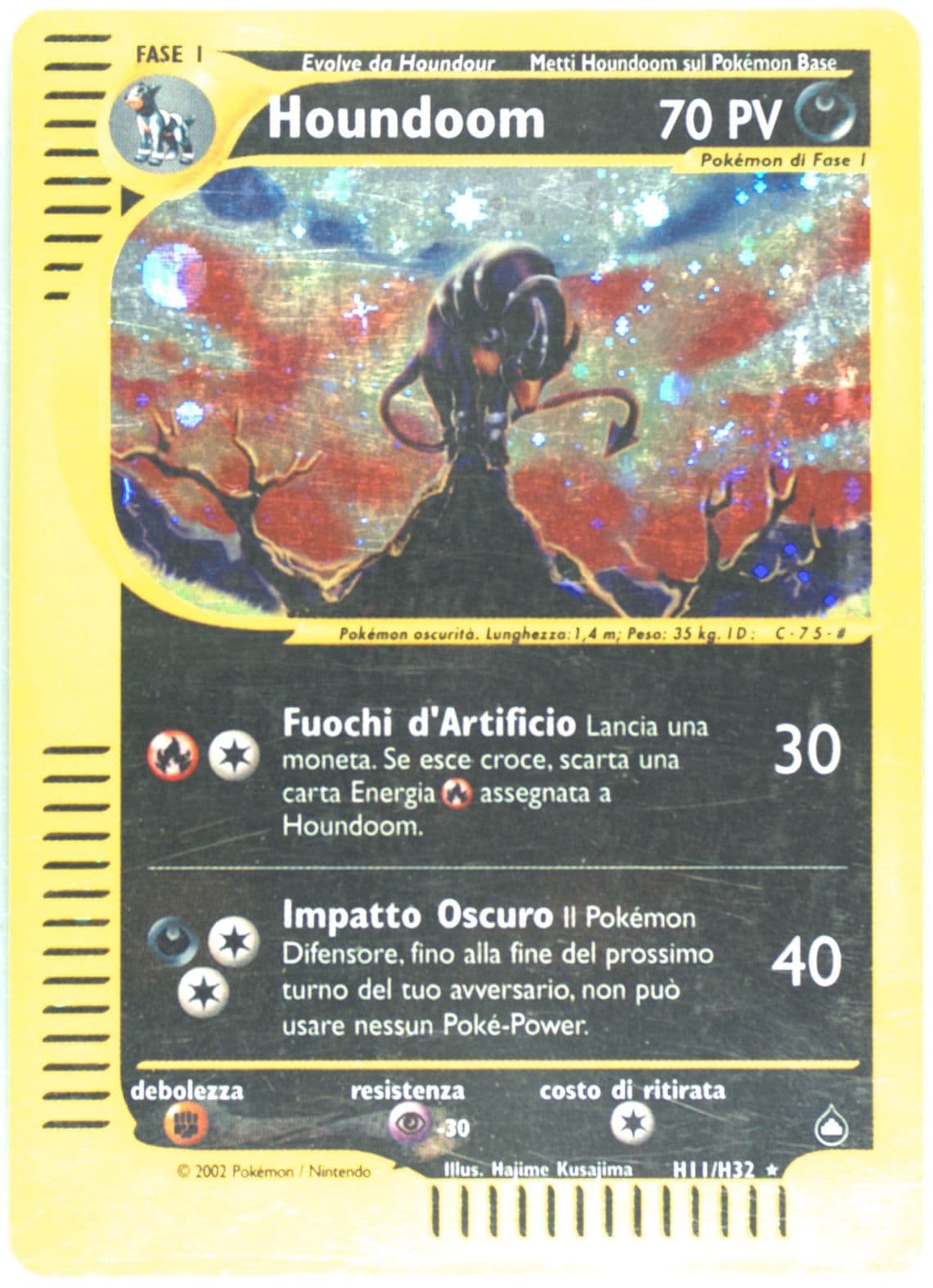 Houndoom-Holo Italian (H11) 2003 Pokemon Aquapolis