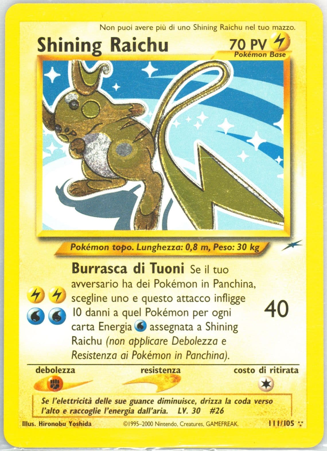 Shining Raichu Italian (111) 2002 Pokemon Neo Destiny