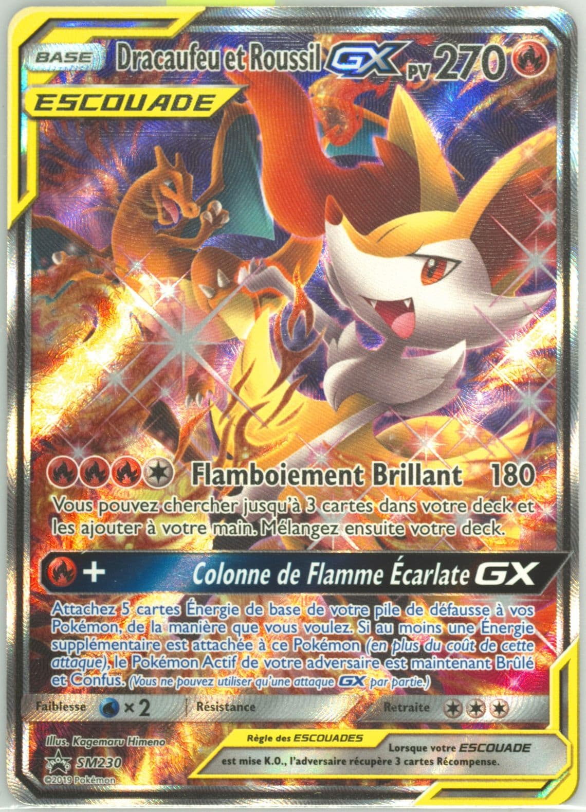 Full Art/Dracaufeu ET Roussil GX Tag Team Generations Premium Collection-French (SM230) 2019 Pokemon SM Black Star Promo