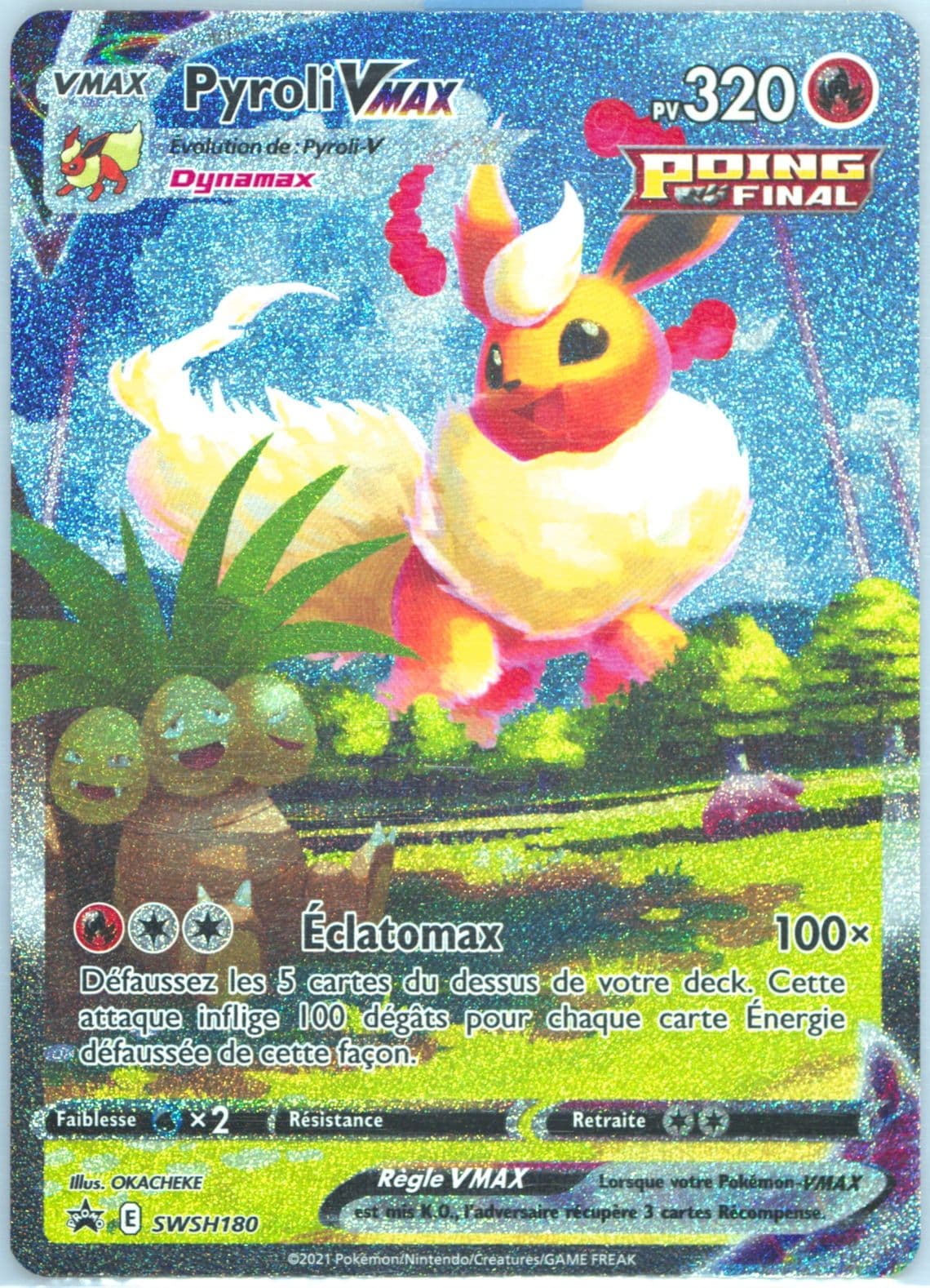 Full Art/Pyroli Vmax Flareon Vmax Premium Collection-French (180) 2022 Pokemon Swsh Black Star Promo