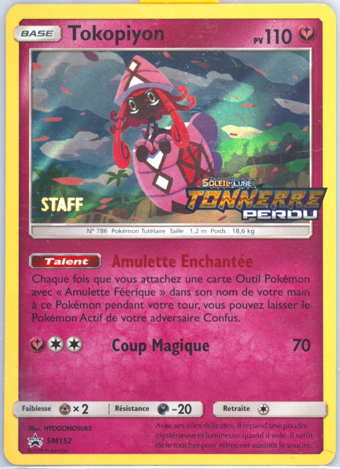 Tokopiyon-Holo Lost Thunder Prerelease-French-Staff (SM152) 2018 Pokemon SM Black Star Promo