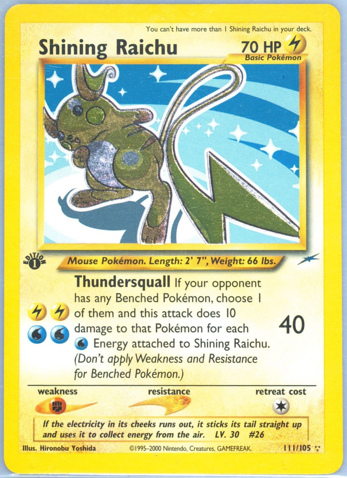 Shining Raichu 1st Edition (111) 2002 Pokemon Neo Destiny