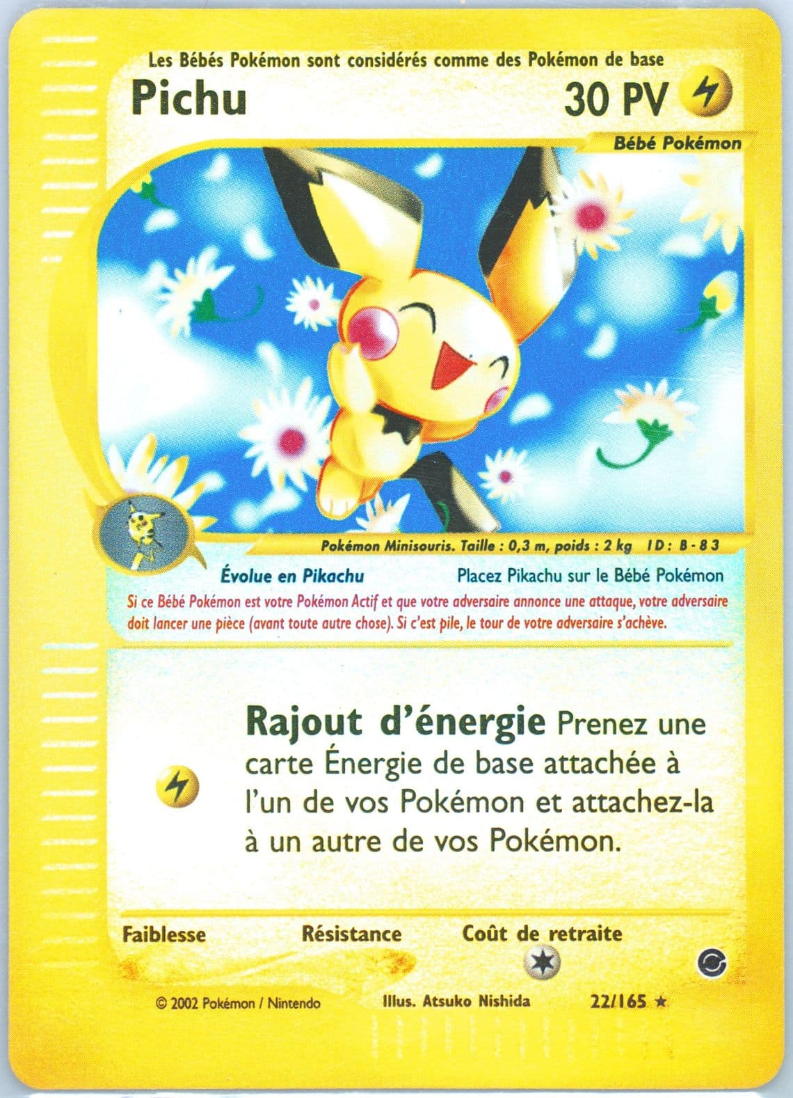 Pichu-Reverse Foil (22) 2003 Pokemon French Expedition