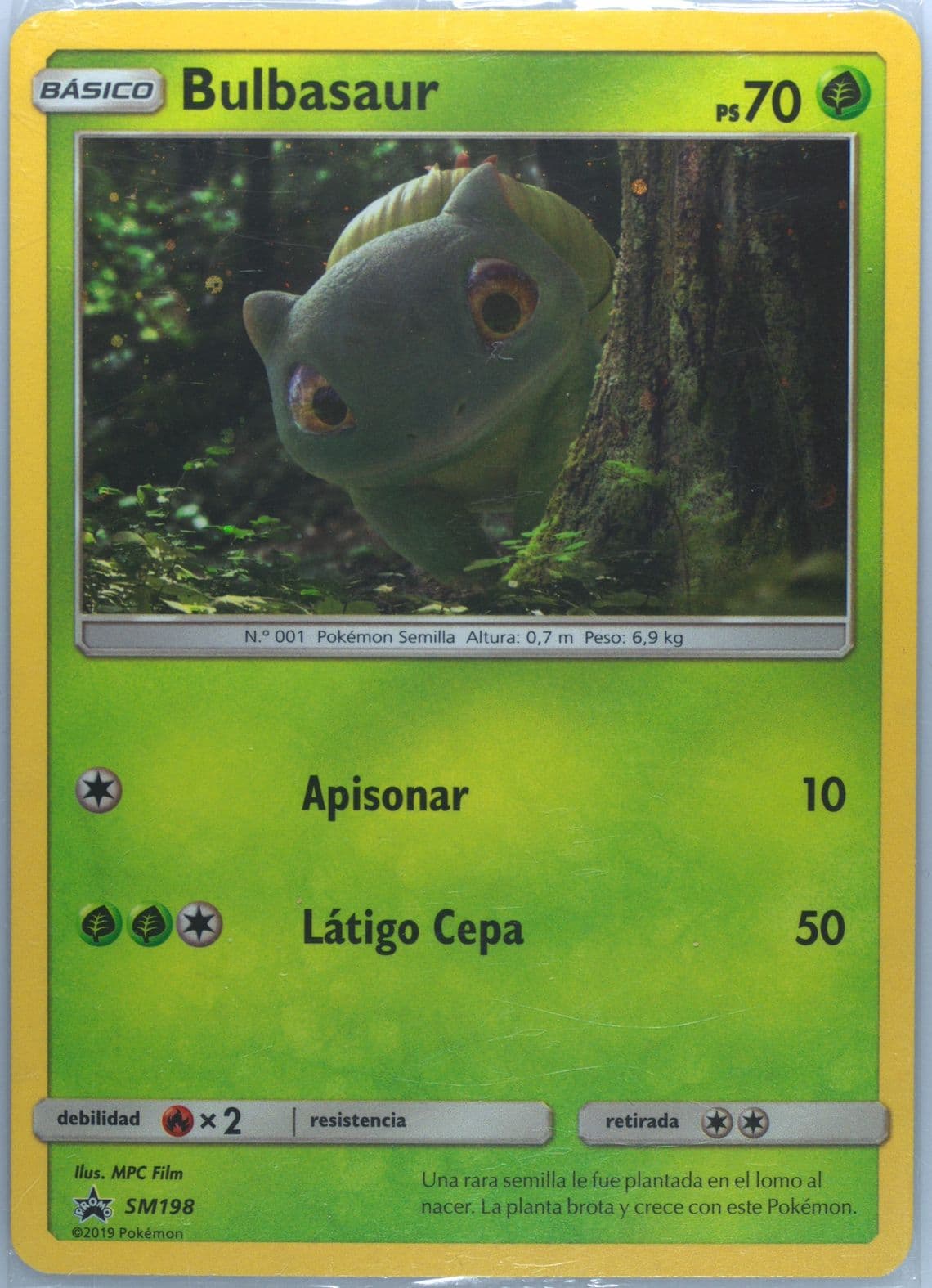 Bulbasaur-Holo Detective Pikachu Store Event-Spanish (SM198) 2019 Pokemon SM Black Star Promo