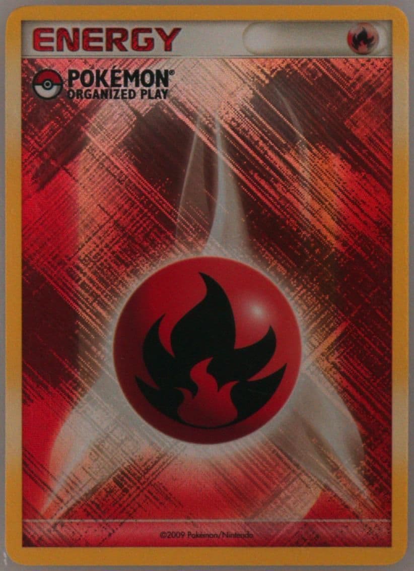 Fire Energy-Holo Crosshatch-Pokemon Organized Play 2009 Pokemon League Play! Promo