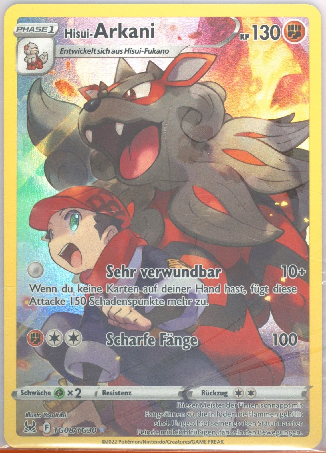 Full Art/Hisui-Arkani German (TG08) 2022 Pokemon Sword & Shield Lost Origin