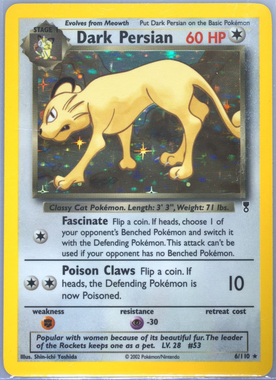 Dark Persian-Holo (6) 2002 Pokemon Legendary Collection
