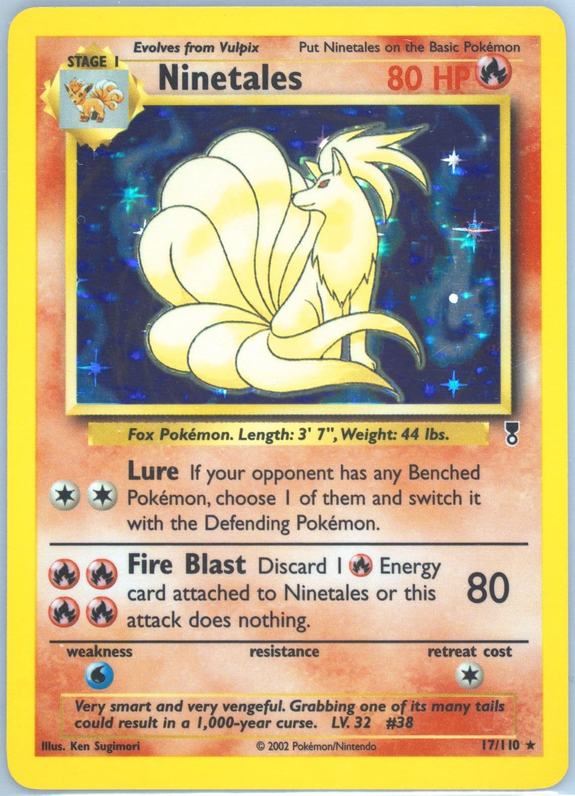 Ninetales-Holo (17) 2002 Pokemon Legendary Collection