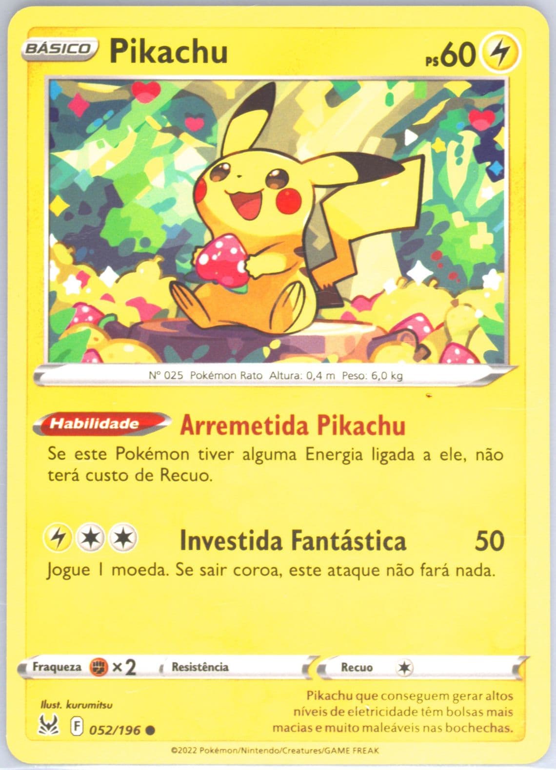 Pikachu Portuguese (052) 2022 Pokemon Sword & Shield Lost Origin
