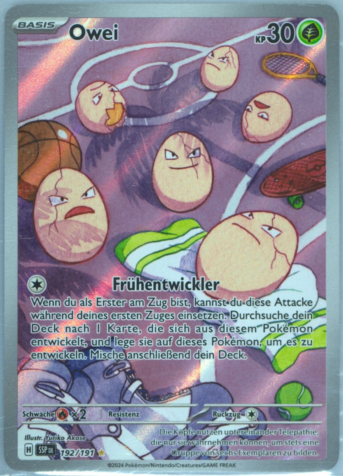 Exeggcute Illustration Rare (192) 2024 Pokemon German Ssp de-Surging Sparks